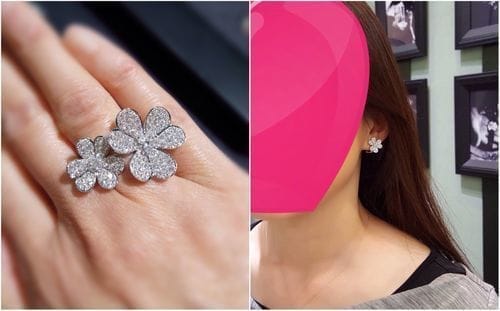 Customer photo review of FRIVOLE DIAMOND BETWEEN RING