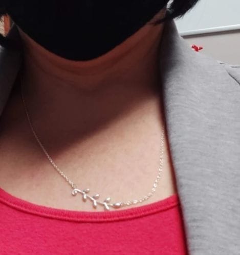 Customer photo review of PALOMA PICASSO STERLING SILVER OLIVE BRANCH NECKLACE