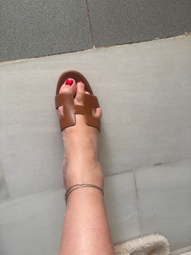 Customer photo review of HM 25C Oasis sandal Caramel Brown Leather 202841
