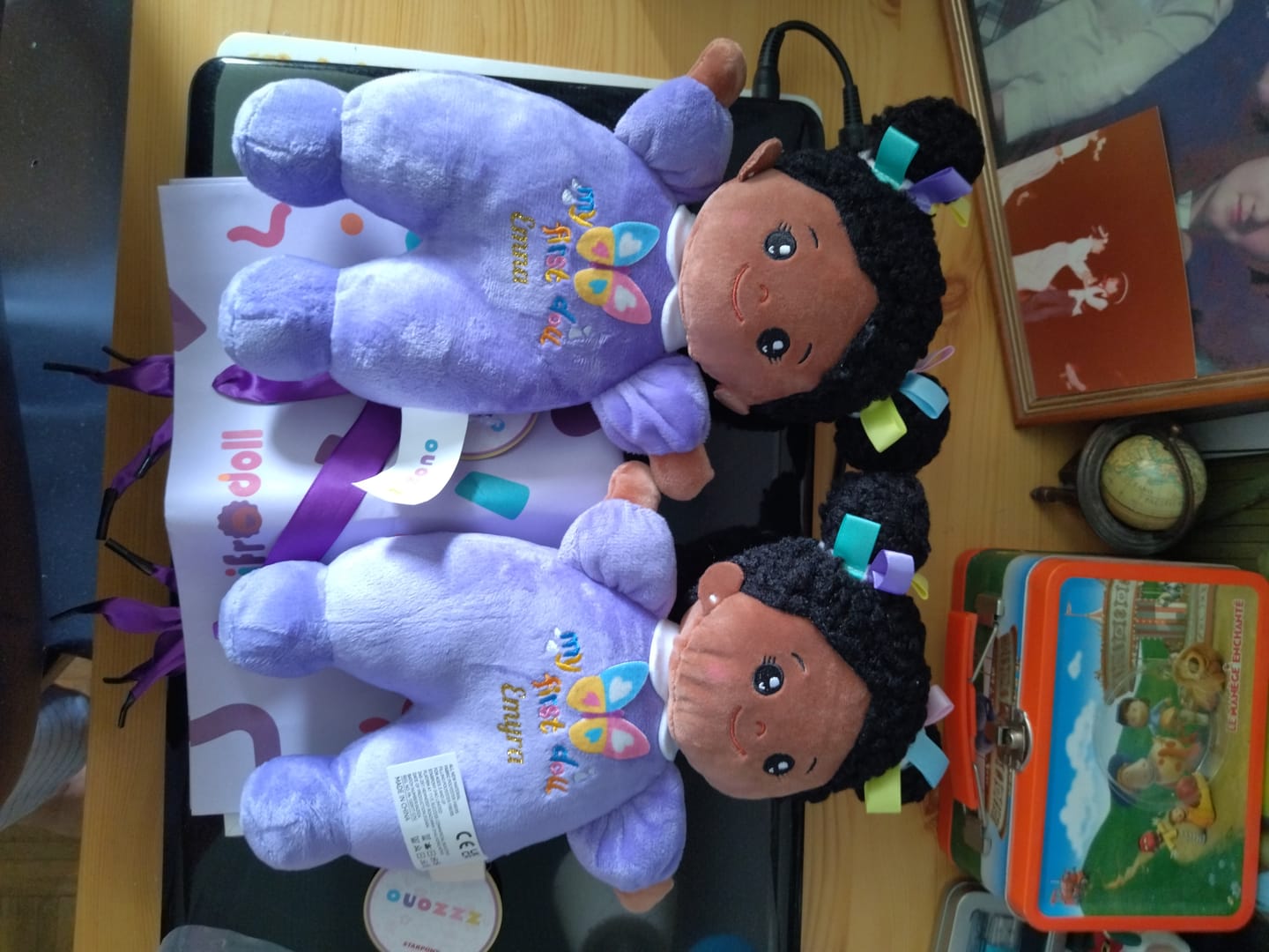 Customer photo review of Mini Violet Teint Foncé Personnalisée Poupée en Peluche
