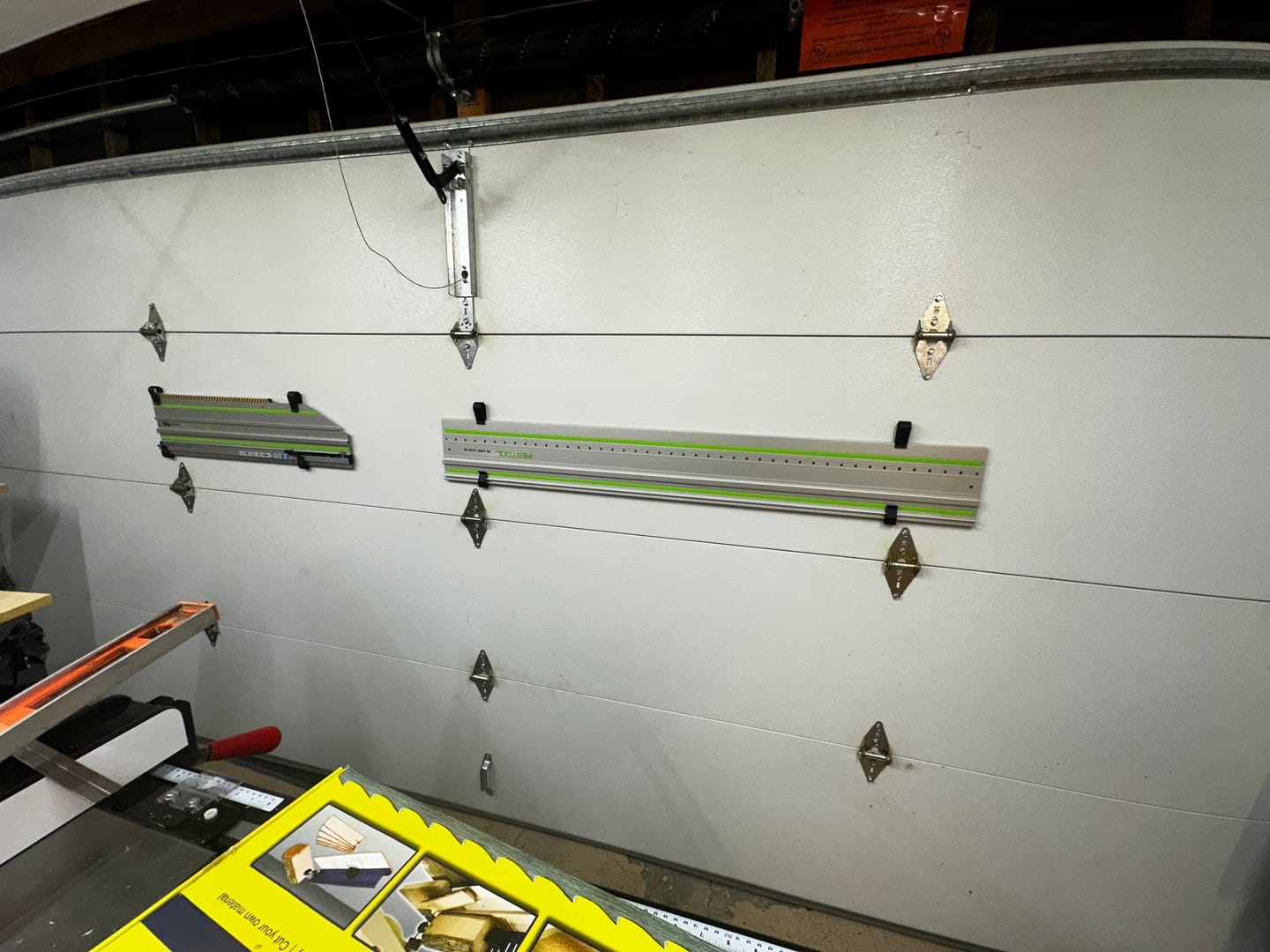 Customer photo review of Garage Door/Wall Mount Brackets for Track Saw Guide Rails