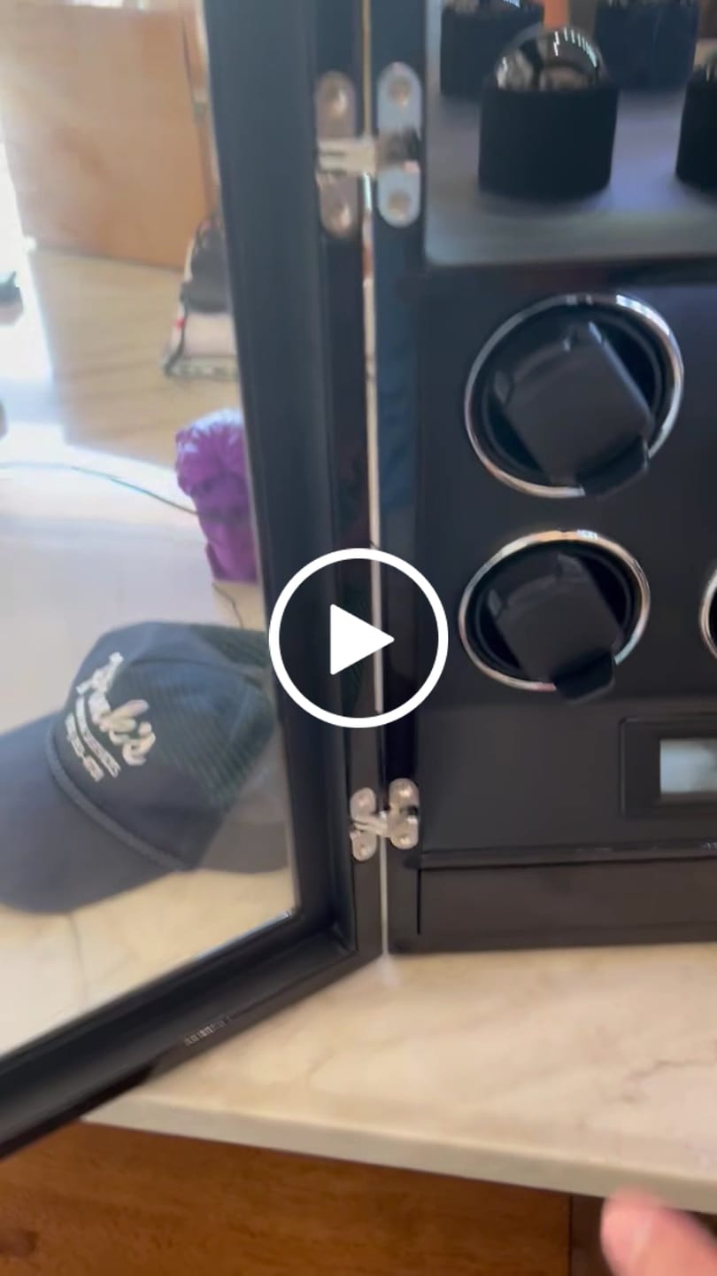 Customer video review of Patented Design Watch Winders with Watch Holder Fingerprint Lock Ultra Quiet Motor