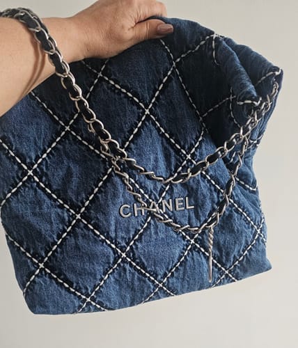 Customer photo review of cc 22 hobo stitched blue denim silver hardware