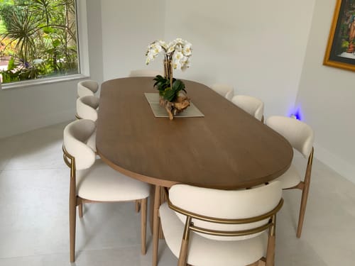 Customer photo review of Mulho Rectangular Wood Dining Table