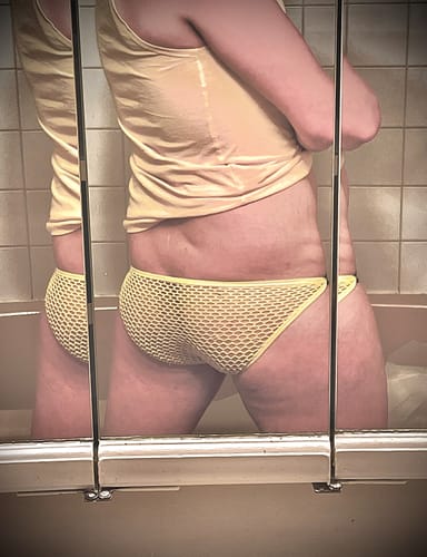 Customer photo review of 2 Pack Men's Low Waist Sexy Mesh Breathable Sports Transparent Briefs