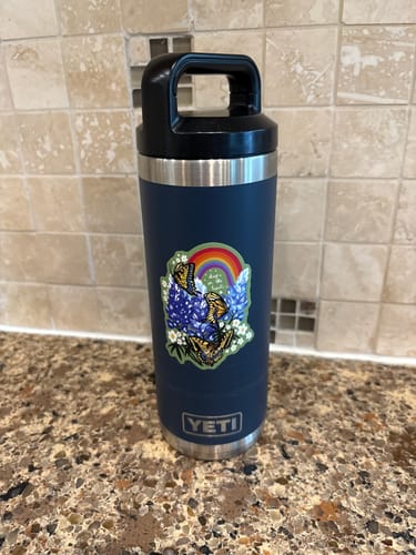 Customer photo review of "Deep in the heart" rainbow & butterfly sticker