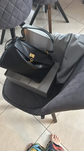 Customer photo review of Balencia Tote Bag Black Calfskin Gold Hardware