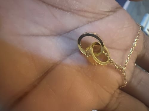 Customer photo review of LOVE NECKLACE DOUBLE RING GOLD