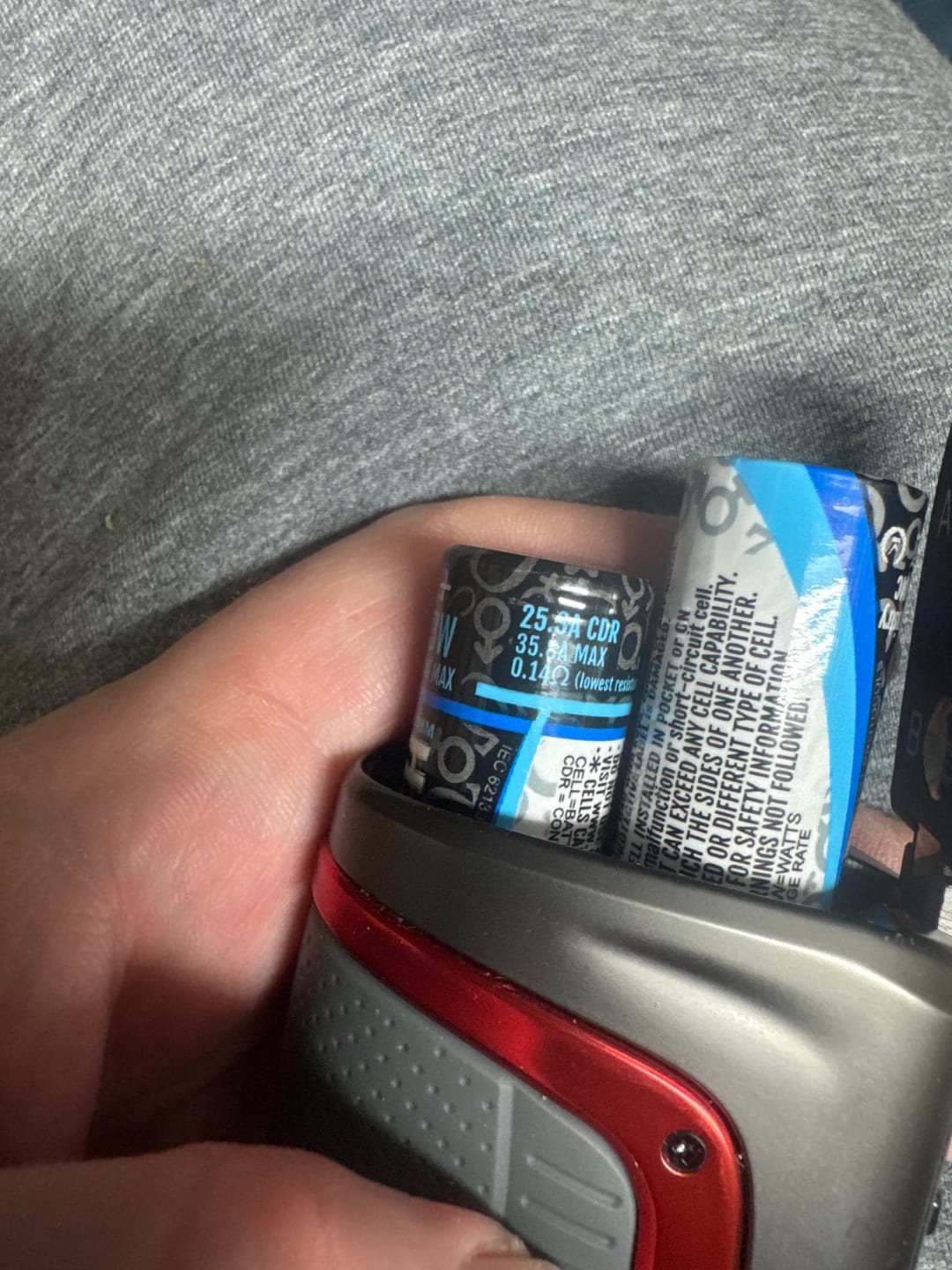 Customer photo review of Hohm Tech Work V2 18650 2547mAh 25.3A Battery