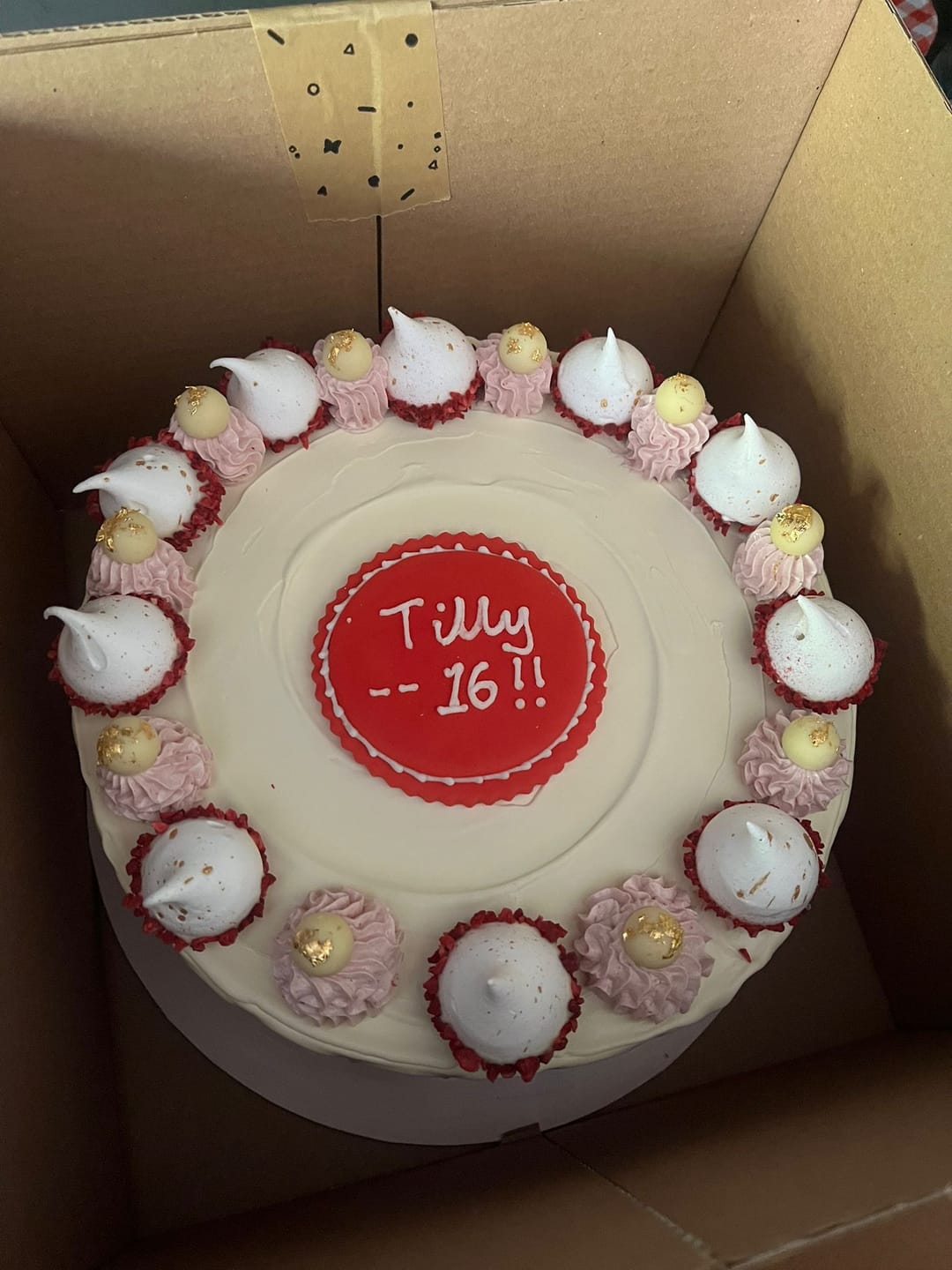 Customer photo review of Raspberry & White Chocolate Cake