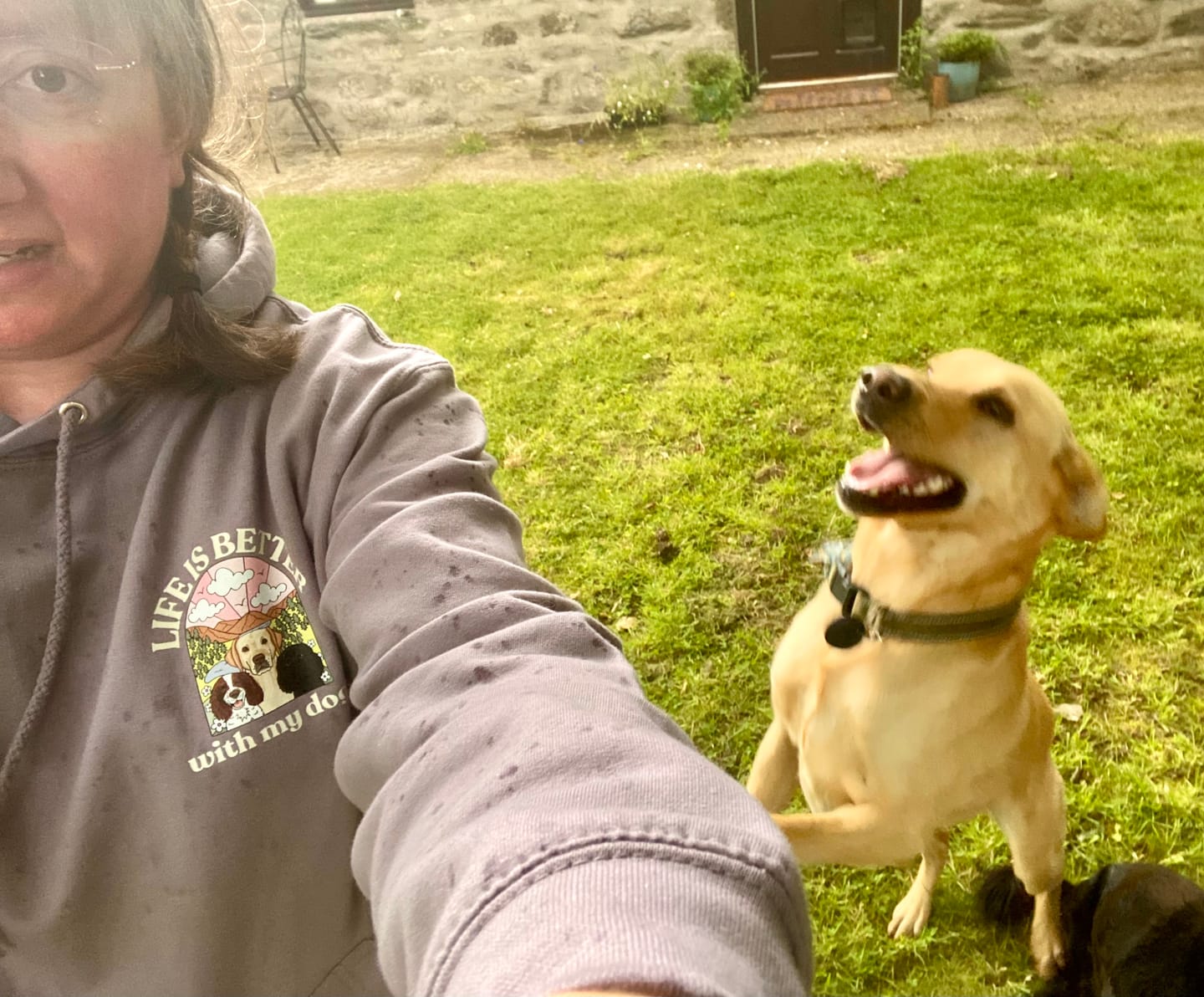 Customer photo review of Personalised Life is Better with your dog Hoody