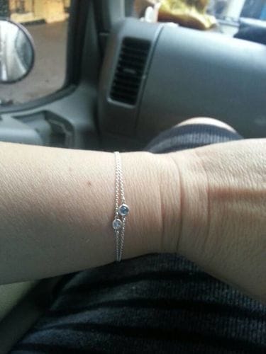 Customer photo review of DIAMOND STERLING SILVER AQUAMARINE BUBBLE BRACELET