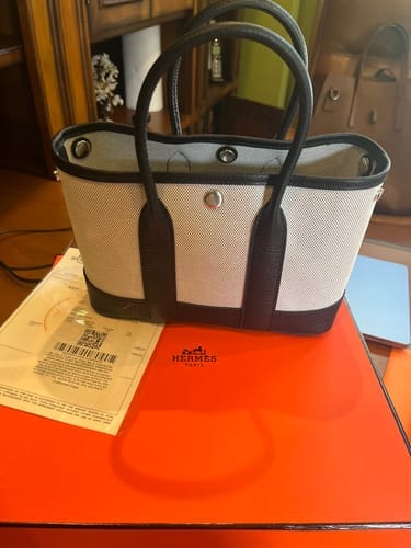 Customer photo review of HM Neo Garden 23 bag White mix Black Canvas and Negonda Calfskin 243325