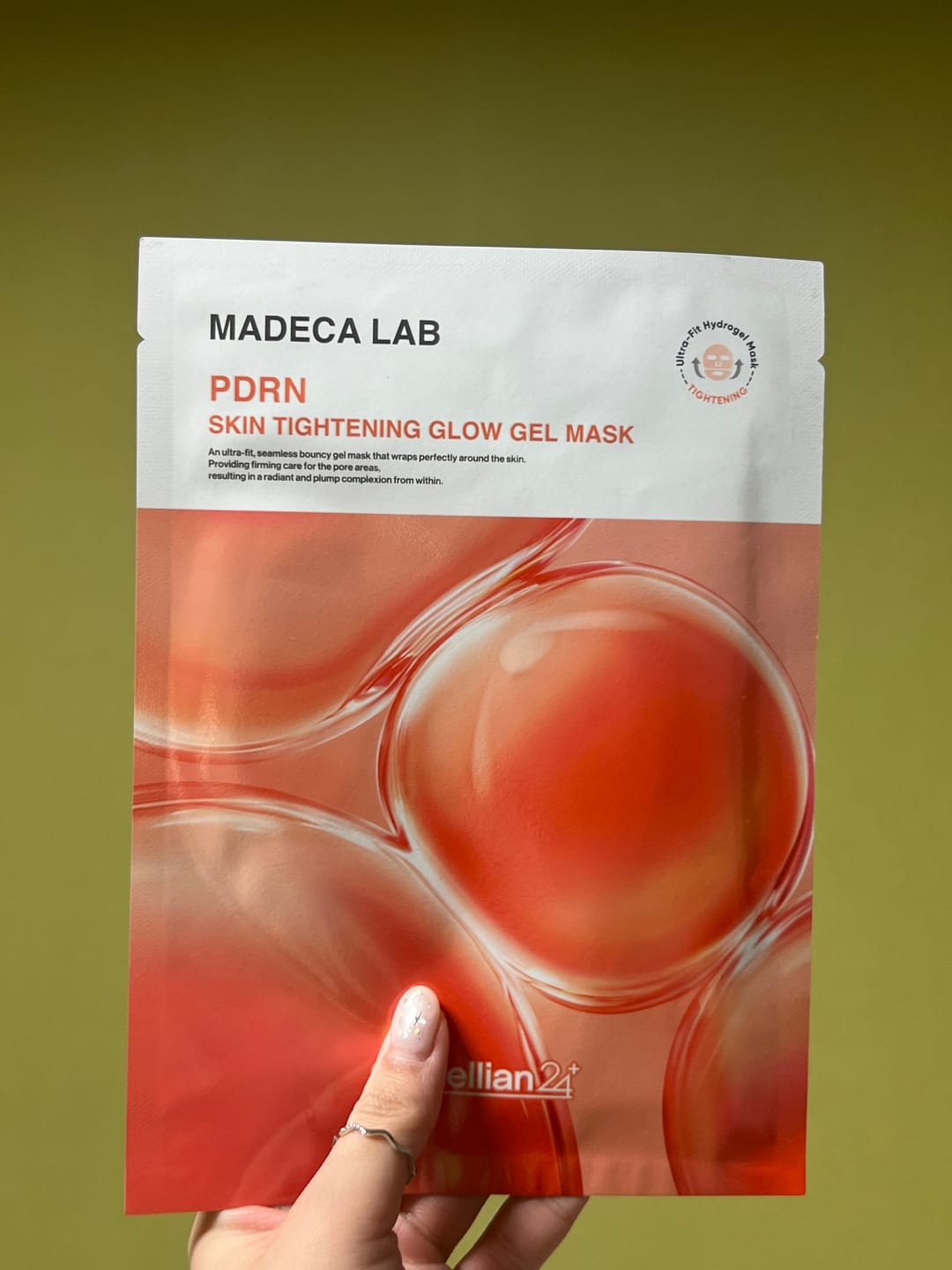 Customer photo review of Madeca Lab PDRN Skin Tightening Glow Gel Mask 5ea