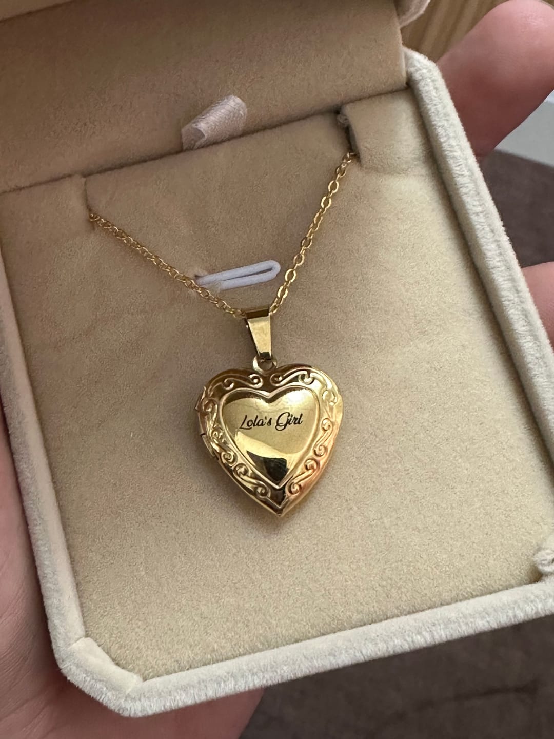 Customer photo review of Printave™ Personalized Heart Locket Necklace