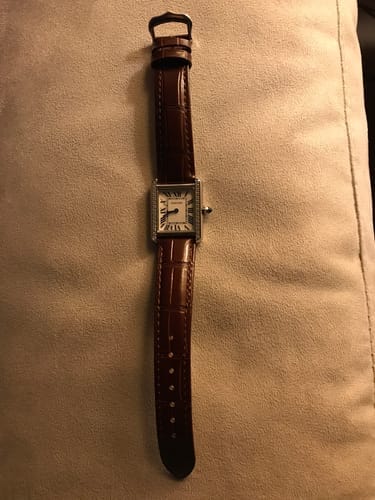 Customer photo review of TANK MUST SILVER CASE DIAMOND BEZEL LEATHER