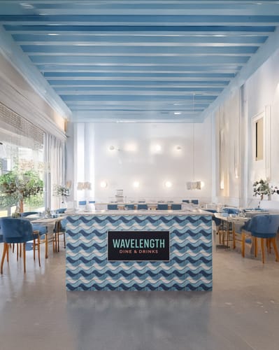 Capri Ocean 8 Square Cement Tile by Trina Turk