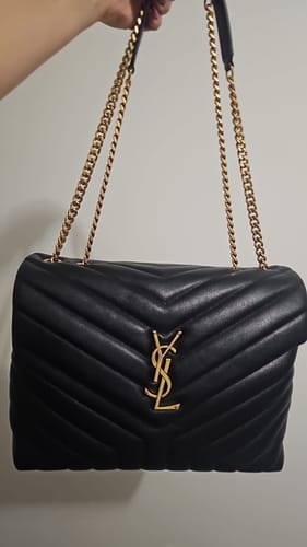 Customer photo review of LOULOU MEDIUM 32 BLACK QUILTED LEATHER GOLD HARDWARE