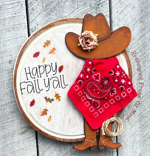 Customer photo review of Unfinished Wood Cowboy Hat Shape - Western - Craft - up to 46" DIY