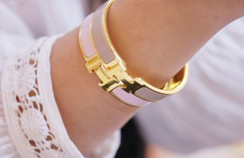 Customer photo review of H PINK BRACELET