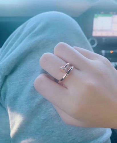 Customer photo review of JUSTE RING 2.65MM PINK GOLD DIAMOND