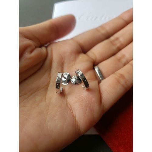 Customer photo review of LOVE EARRINGS 2.65MM SILVER
