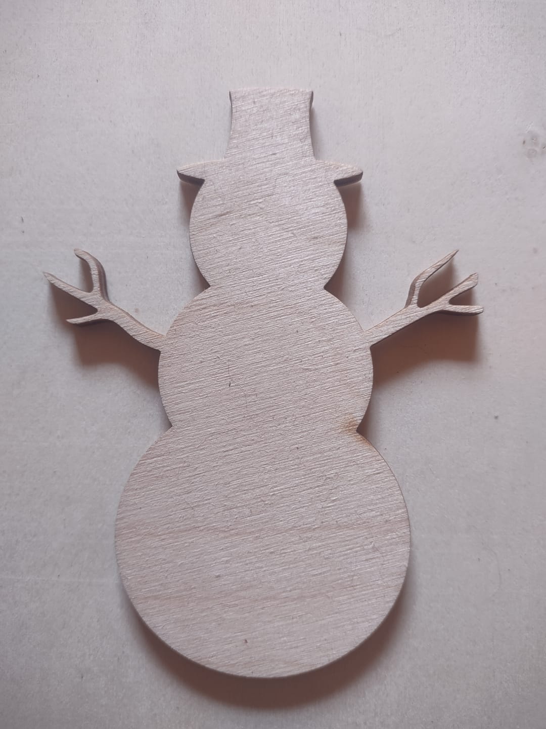 Customer photo review of Unfinished Wood Snowman Shape - Winter Decor - Craft - up to 46" DIY
