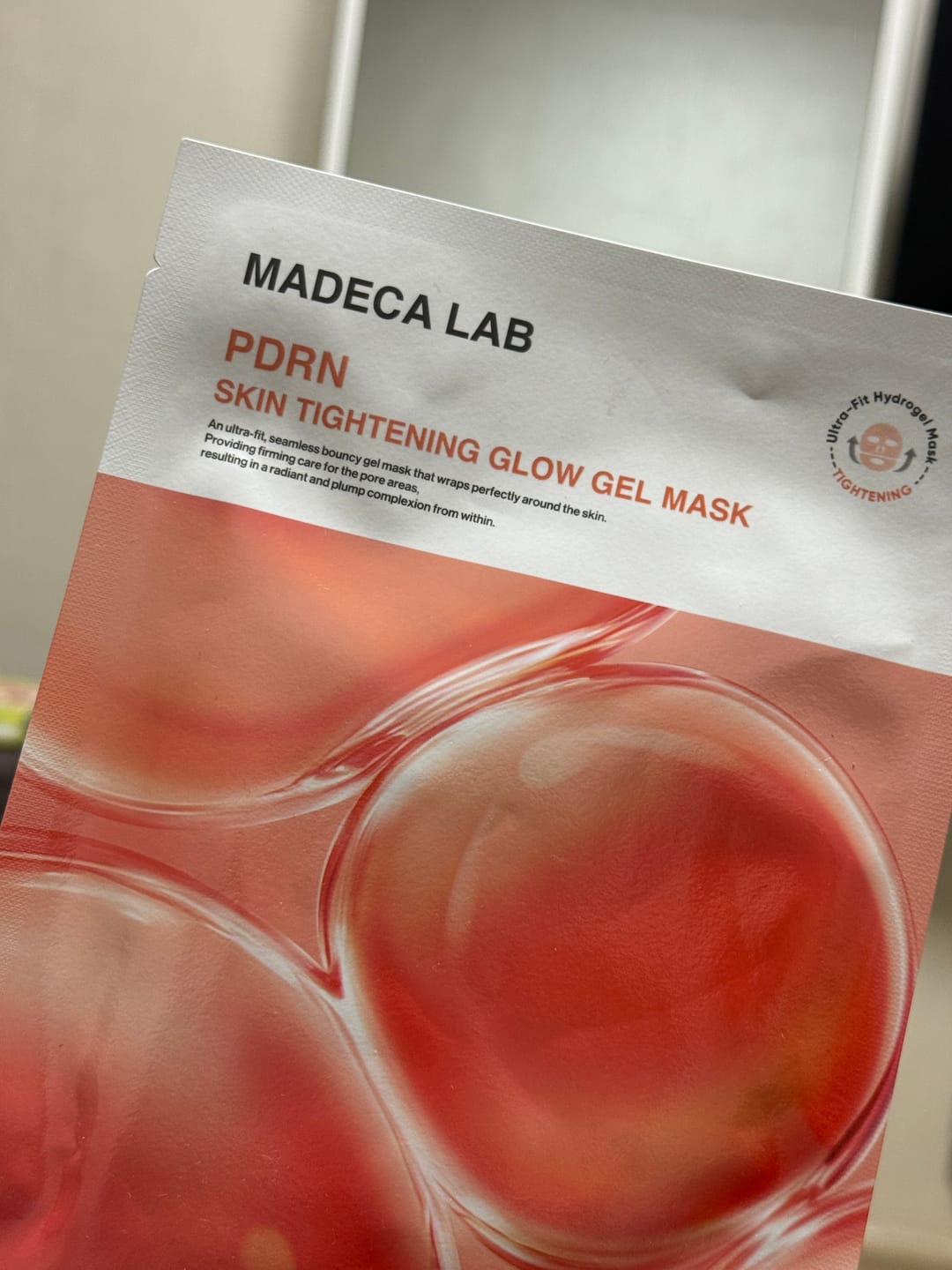 Customer photo review of Madeca Lab PDRN Skin Tightening Glow Gel Mask 5ea