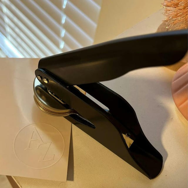 Customer photo review of Personal Book Embosser