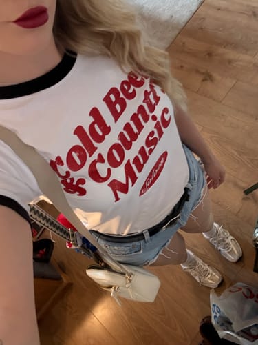 Customer photo review of Cold Beer & Country Music Ringer Tee - Black