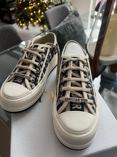 Customer photo review of walkn 45 beige blue oblique embroidery canvas