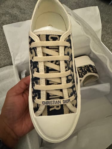 Customer photo review of walkn 45 beige blue oblique embroidery canvas