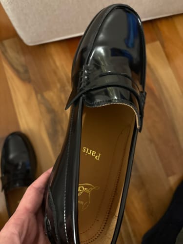 Customer photo review of cl mocloon loafer black beige patent calfskin