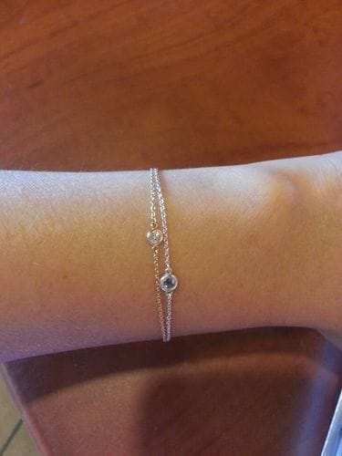 Customer photo review of DIAMOND STERLING SILVER AQUAMARINE BUBBLE BRACELET