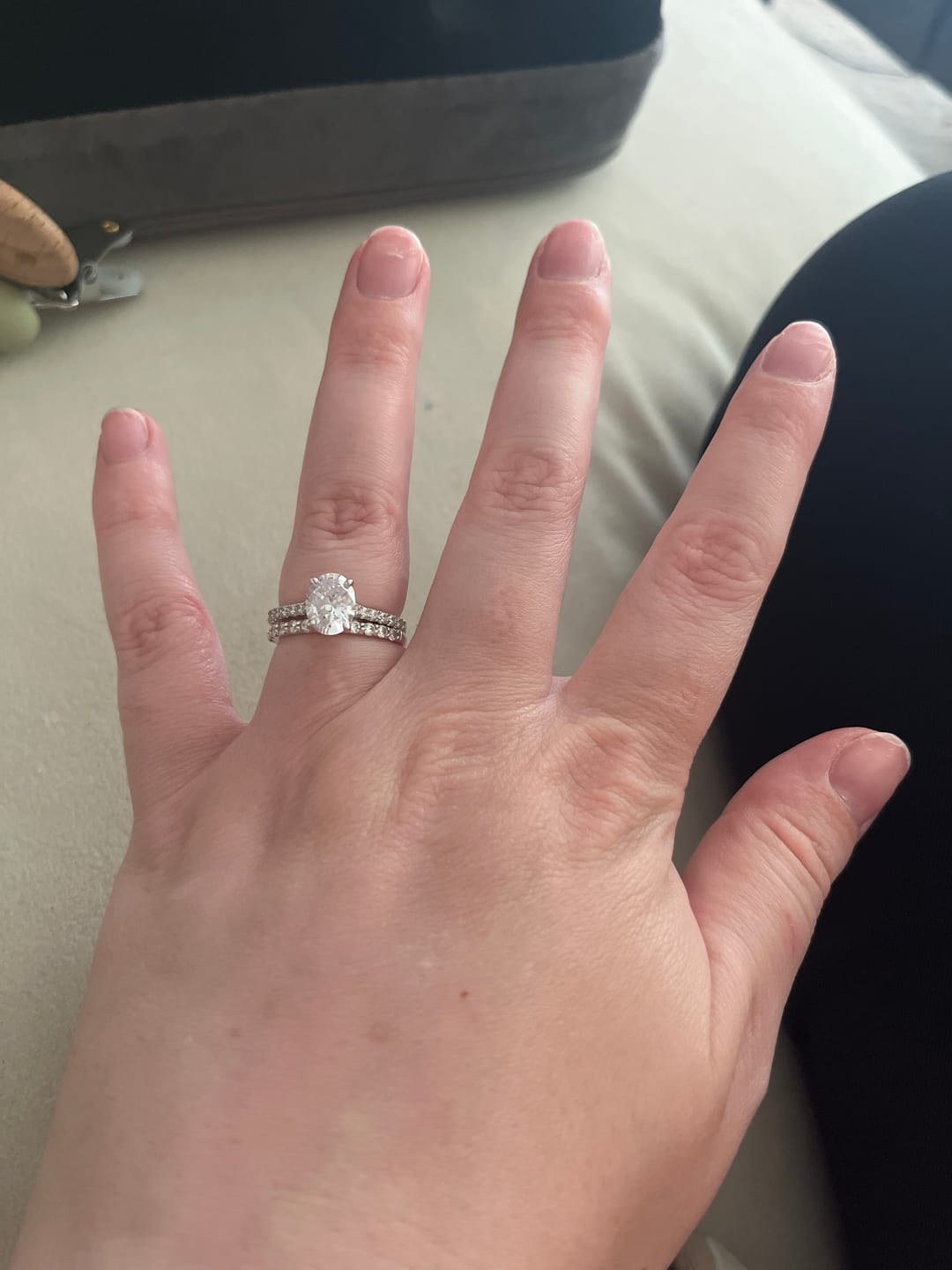 Customer photo review of Solitaire 1.8ct Oval CZ Ring in Sterling Silver