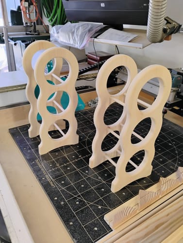 Customer photo review of 16.4x9.6" Wine Rack Style 1 Acrylic Router Template