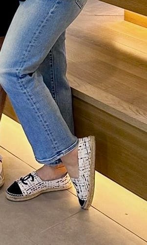 Customer photo review of espadrilles white black tweed canvas