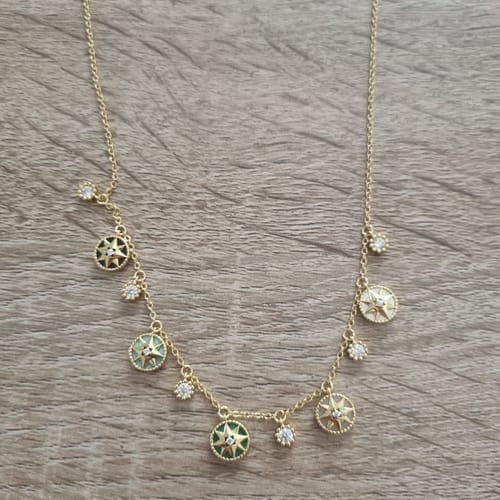 Customer photo review of ROSE VENTS MULTI COLOR 5 MOTIF 6 DIAMOND NECKLACE
