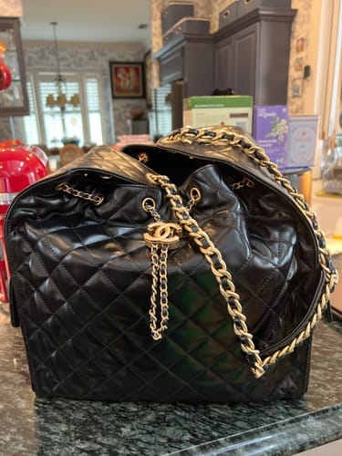 Customer photo review of CC 25C Hobo Bags 40cm Black Calfskin