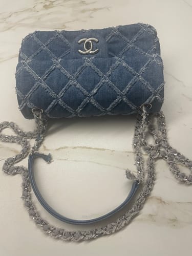 Customer photo review of 24S Flap Bag 20cm Blue Quilted Denim