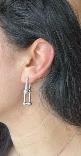 Customer photo review of HARDWEAR DROP DIAMONDS EARRINGS