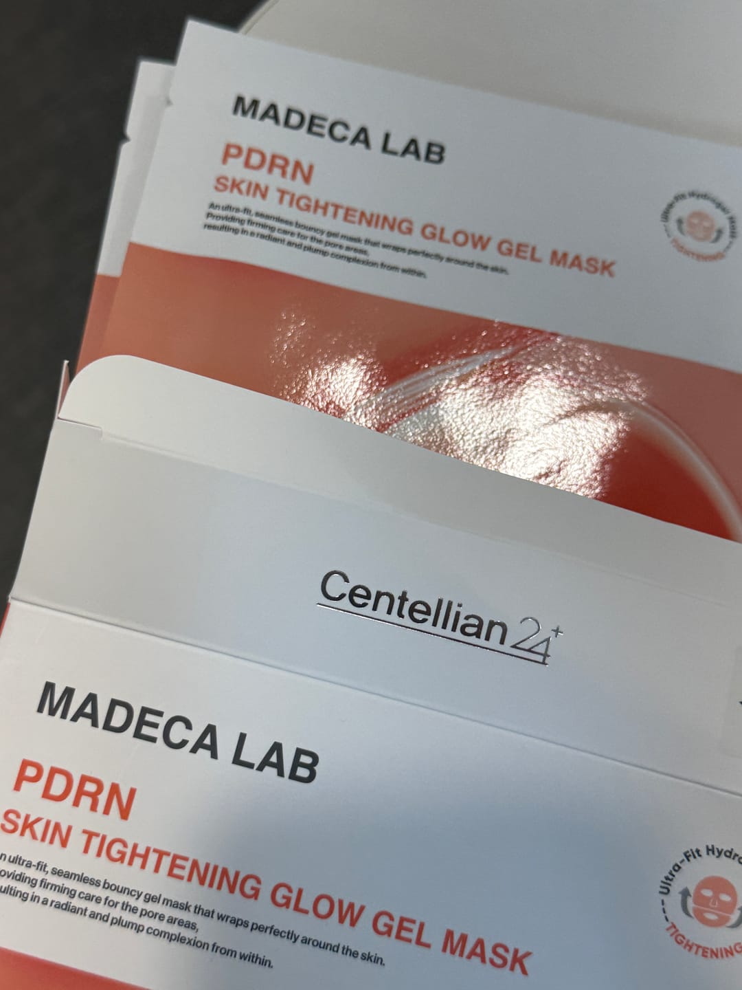 Customer photo review of Madeca Lab PDRN Skin Tightening Glow Gel Mask 5ea