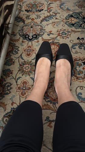 Customer photo review of CC 25 Ballet Flat Large Logo Black Quilted Calfskin