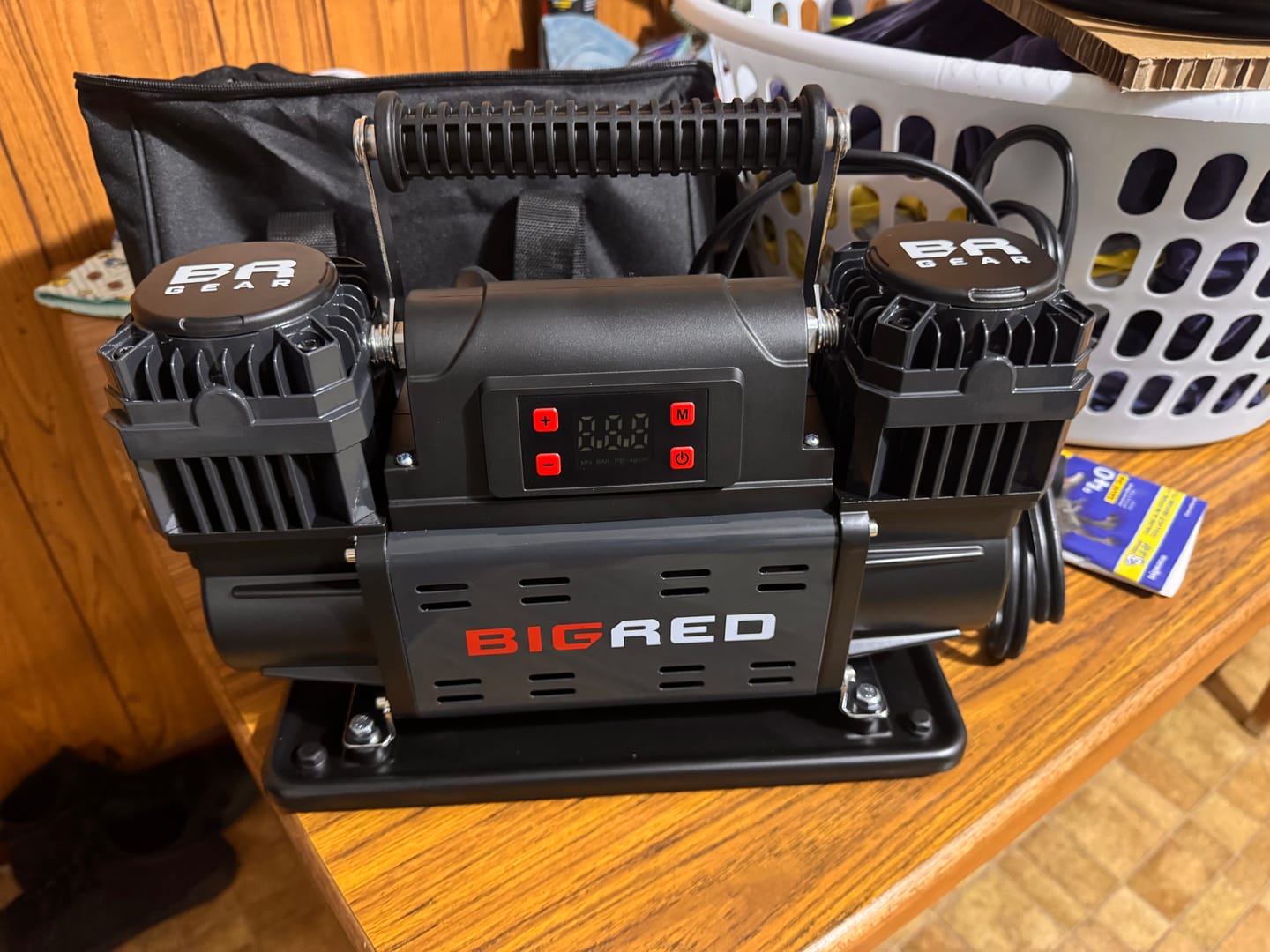 Customer photo review of Big Red Gear 12v Twin Head Portable Air Compressor