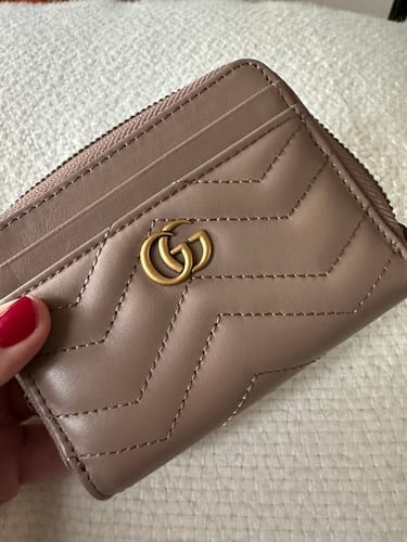 Customer photo review of GG MARMONT MINI 11 WALLET BEIGE CALFSKIN