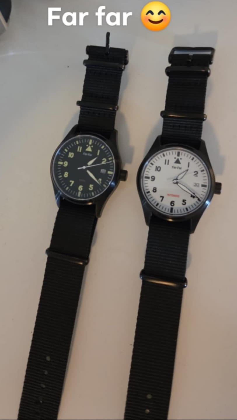 Customer photo review of Far-Far Automatisk Pilotklokke Helsort (hvit skive)
