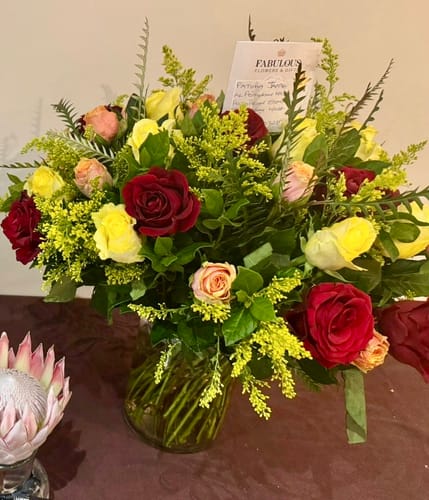 Customer photo review of Golden Sunrise Flower Arrangement