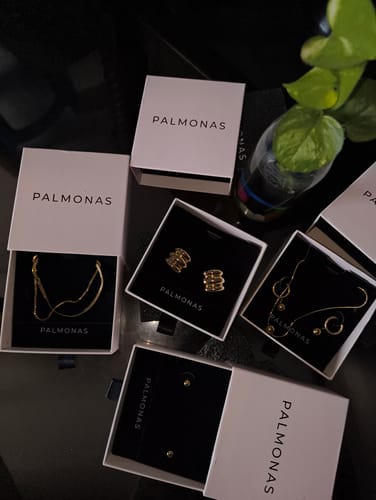 Customer photo review of Triple C Stud Earrings