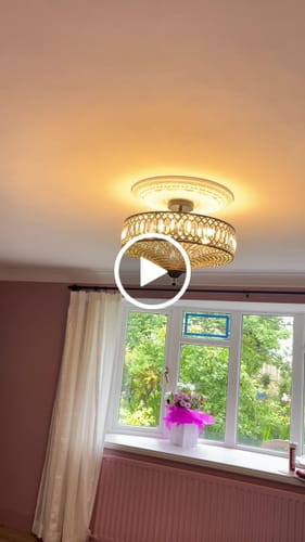 Customer video review of Carved Crystal Drum Semi Flush Mount