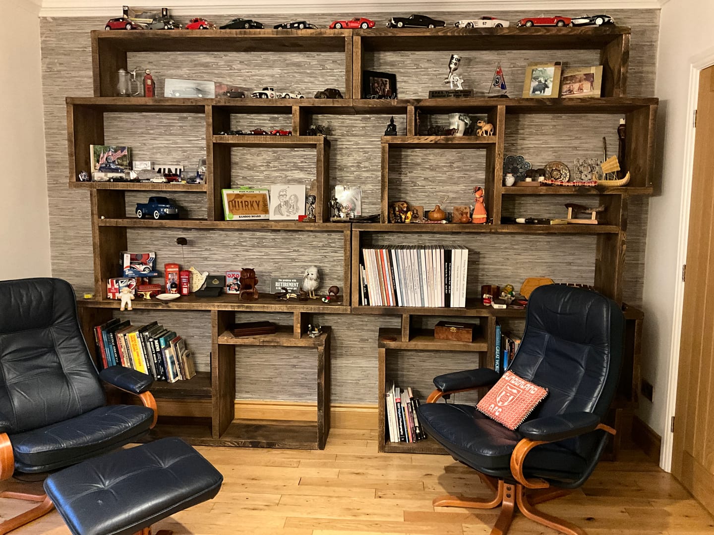 Customer photo review of Solid Wood Box Bookcase & Shelving Unit - Modular Storage Organizer - Boxes